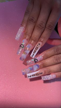 21 Birthday Nails Acrylic Long, 20 Birthday Nails Designs, 21st Birthday Acrylic Nails, 21 Birthday Nails Acrylic, Libra Acrylic Nails, Long Birthday Nails Inspiration, 2002 Nails, 21 Nails Birthday, Libra Birthday Nails Design