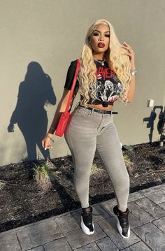 Drip For Women, Red Outfit Blonde Hair, December Outfits, Chicago Outfit, Holiday Outfits Women, Cute Birthday Outfits, Causal Outfits, Cute Swag Outfits