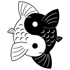 a black and white drawing of a fish