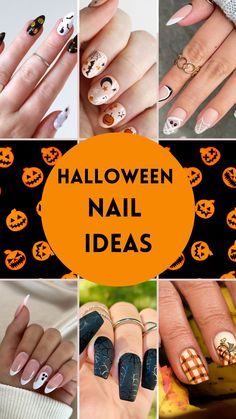 #trendynails ,#fallnails ,#beautifulnails ,#winternails ,halloweennails ,springnails ,#elegantnails christmasnails ,#trendingnails ,#nailideas ,#summernails  ,#papernails ,#pumpkinnails Pumpkin And Ghost Nails, Spooky Acrylic Nails, October Nails Halloween, Gel Nail Polish Ideas, Nail Salon Nails, Easy Halloween Nail Designs, Easy Halloween Nails Design, Pumpkin Nail Designs, Halloween Fall Aesthetic