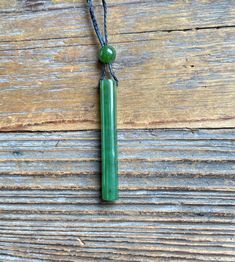 Green Canadian Nephrite Jade Cylinder Pendant Measures approximately 35mm long, on an adjustable wax cord. Available with or without our handcrafted wooden gift box. Green Necklace With Adjustable Length For Gift, Green Adjustable Cord Jewelry Gift, Green Waxed Cord Necklace For Gifts, Jade Charm, Wooden Gift Boxes, Jade Bangle, Nephrite Jade, Jade Earrings, Jade Ring