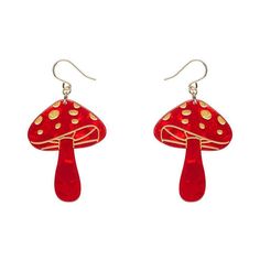 Mushroom Drop Earrings - Red (3 Pack) by Erstwilder image