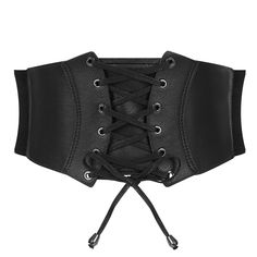 PRICES MAY VARY. Vintage Women's Corset Belt: The front is a lace-up design, and the back is elastic webbing band with snap buttons, easy to put on and remove. The retro wasp waist design perfectly highlights the waist curve, making it a must-have fashion accessory for those who adore medieval style. Embrace timeless elegance with this exquisite corset belt. More Comfy Corset Belt: The waspie corset belt's soft faux leather and stretch fabric are great for tightening the waist while keeping it c Waspie Corset, Black Corset Belt, Corset Waist Belt, Wasp Waist, Waist Accessories, Belt For Dress, Corset Black, Waist Corset, Plus Size Corset