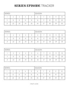 the series episode tracker is shown in black and white, with numbers on each side