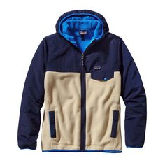 Patagonia Men\'s Shelled Synchilla\u00AE Snap-T\u00AE Fleece Hoody - Classic Navy CNY Mens Outdoor Jackets, Boy Outerwear, Half Zip Jacket, Patagonia Fleece, Clothing Catalog, Mens Fleece, Mens Fashion Trends, Outdoor Outfit, Patagonia