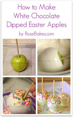 how to make white chocolate dipped easter apples