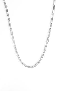 Will ship November 2023. The It Girl’s favorite paperclip chain — meet the 2nd edition of our best-selling classic Empire Chain. Elongated and rectangular links finished with a lobster clasp and signature MC connector tag, this delicate but durable paperclip chain is not only beyond luxurious, but also insanely versatile. Clip the lobster clasp on any link to shorten the length of the necklace to best fit your ensemble’s neckline. Designer tip — keep the Paperclip Chain story going by layering t Modern Paperclip Bracelet With Adjustable Chain, Modern Paperclip Bracelet With Adjustable Chain And Rectangular Links, Modern Paperclip Bracelet With Adjustable Rectangular Links, Modern Everyday Paperclip Chain Necklace, Minimalist Metal Chain Necklace With Paperclip Shape, Modern Chain Necklace With Rectangular Links, Modern Link Chain Necklace For Everyday, Modern Everyday Link Chain Necklace, Modern Paperclip Chain Necklace