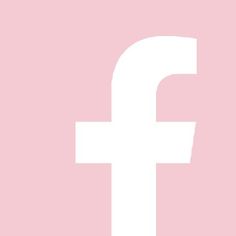 a white facebook logo on a light pink background with the word'f'below it