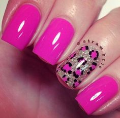 Pink Cheetah Nails, Pink Leopard Nails, Cheetah Print Nails, Funky Nail Art, Hot Pink Leopard, Cheetah Nails, Leopard Print Nails