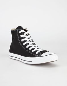 Black Hi Top Converse, Hi Top Converse, All Black Converse, All Star Black, Black High Top Shoes, Chuck Taylor Shoes, Star Black, Black Leather Pants, Black High Tops