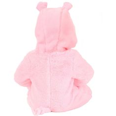 a pink teddy bear hoodie is shown