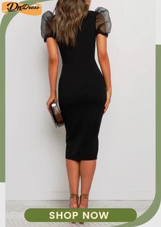 Casual Solid Mesh O Neck Pencil Skirt Dresses Pencil Skirt Dress, Dress Skirt, Pencil Skirt, Pencil, Mesh, Skirt, Dresses