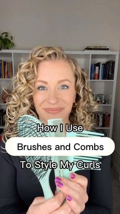 How To Comb Wavy Hair, Wet Brush Curly Hair, Brush Styling Wavy Hair, Brush For Wavy Hair, Brush Styling Curly Hair, Curl Clumps, Curly Hair Tools, Wavy Hair Tips, Root Volume