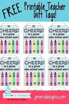 free printable teacher gift tags with crayons