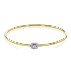 Simon G  lb2430 Bangle in 18k Gold with Diamonds Emerald Diamond, 18k Gold, Emerald, Bangles, Diamonds, Sparkle, Yellow Gold, Sleek, Yellow