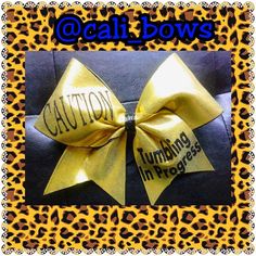 Hey, I found this really awesome Etsy listing at https://www.etsy.com/listing/188383644/caution-tumbling-in-progress-cheerbow-as