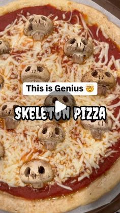 this is genius's skeleton pizza on the table for everyone to enjoy it all day