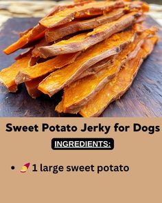 sweet potato jerry for dogs ingredients 1 large sweet potato wedges on a cutting board