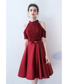 Buy beaded halter cold shoulder burgundy homecoming dress knee length with sash at wholesale price online. Free shipping and pro custom service since 2009. Homecoming Dresses Knee Length, Burgundy Homecoming Dress, Princess Prom Dresses, Standard Dress, Dress Knee Length, Knee Length Dresses, Lovely Dresses, Homecoming Dress, Lolita Fashion