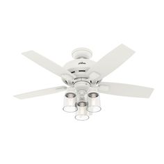 Bennett with LED 3-Light 44 inch Ceiling Fans Hunter Matte White Modern Guest Bedroom, Hunter Ceiling Fans, Hunter Fans, Best Ceiling Fans, White Ceiling Fan, Hunter Fan, White Ceiling, Led Ceiling Fan, Ceiling Fan With Remote