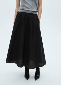 Pleated midi skirt - Woman | MANGO USA Midi Design, Fashion Wishlist, Pleated Midi Skirt, Women Skirts Midi, Office Outfits, Skirt Length, Pattern Design, Midi Skirt, Womens Skirt