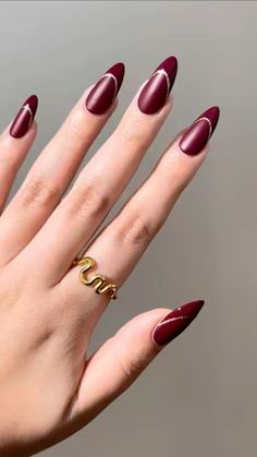 Red Ombre Nails, Dark Red Nails, Nail Tip Designs, Art Hacks, Subtle Nails, Her Nails, Hair Done, Nails Done, Red Ombre