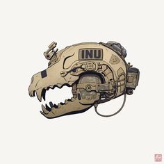 a drawing of an animal's head with the word inu written on it