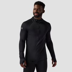 We designed the Backcountry Pines Microgrid Ultralight Scuba Baselayer Top specifically for high-output activities at higher elevations. A part-recycled polyester and spandex blend with a plush microgrid back and smooth face keeps our body temperature regulated, offers moisture-wicking protection, and stretches for optimal freedom of movement during our activity of choice. We also added a half-zip with a tall, Lycra-bound scuba hood to customize coverage depending on the temperature and amount Technical Moisture-wicking Half-zip Activewear, Technical Windproof Nylon Activewear, Fitted Half-zip Activewear For Outdoor Activities, Technical Stretch Activewear For Outdoor, Technical Sweat-resistant Activewear For Outdoor Activities, Technical Sweat-resistant Activewear For Outdoor, Technical Moisture-wicking Activewear For Outdoor Activities, Functional Breathable Half-zip Activewear, Functional Windproof Midweight Activewear