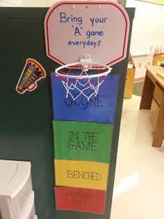 a basketball hoop is hanging on the wall