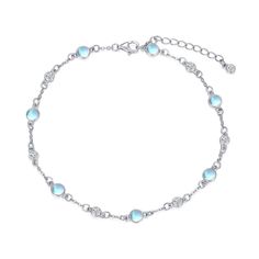 PRICES MAY VARY. 【Moonstone Anklet For Women】This natural moonstone ankle bracelet features 7 natural moonstone stones. Perfect to pair with your best summer outfit or for a day at the beach! 【Adjustable Size】Ankle bracelets length: 9+2 inches , fastened with a sterling silver clasp. Fits most women's ankles. 【925 Sterling Silver Chain Anklet】This summer beach anklet is made of S925 sterling silver, embellished with 5A vubic zirconia, nickel-free, lead-free, cadmium-free, not easy to break and t Sterling Silver Anklet With Silver Chain For Gift, Adjustable Silver Anklets For Beach, Blue Anklets With Starfish Charm For Gift, Moonstone Anklet, Silver Chain Anklet, Adjustable Silver Nickel-free Anklets, Beach Anklets, Moonstone Stone, Professional Jewelry