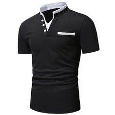 Hombre POLO Camiseta de golf Calle Casual Escote Chino Manga Corta Moda Básico Plano Clásico Verano Ajuste regular Azul marinero Negro Blanco Rojo POLO 2024 - $17.99 Red Polo Shirt, Band Collar, Black White Red, Golf Shirts, Stand Collar, Men's Polo Shirt, Polo Shirt, White And Black, Black And Red