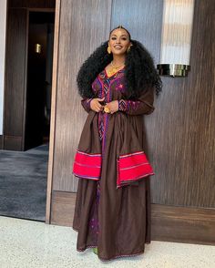 Brown Habesha Dress Cultural Habesha Kemis Ethiopian Decor, Ethiopian Dresses, Habesha Dress, Ethiopian Traditional Dress, Ethiopian Dress, Habesha Kemis, Group Outfits, Brown Design, Traditional Dress