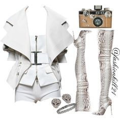 Brunch Fashion, Boujee Outfits, Fashion White, Judith Leiber, Polyvore Outfits, Thigh High Boots, Mode Outfits