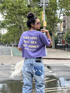 Purple Streetwear, Teen Swag Outfits, Lit Outfits, Black Femininity, Model Inspo, Aesthetic Shirts, Cute Swag Outfits, Tomboy Fashion, Fit Inspo