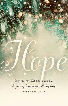 a christmas card with the words hope on it