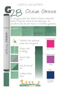 the color chart for ocean green is shown in this graphic style, and includes different colors