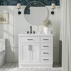 a bathroom with a sink, mirror and bathtub