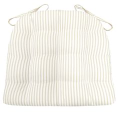 a white and brown striped apron on a white background