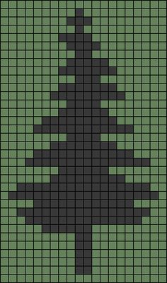 a cross stitch christmas tree pattern in black and green