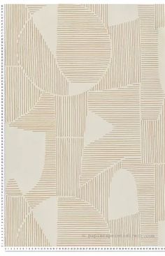 a beige and white wallpaper with lines on the bottom, in an abstract pattern