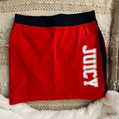 Juicy Couture Skirt Brand New Without Tag! Never Worn. Size 14/Xl Trendy Stretch Red Skirt, Trendy Red Stretch Skirt, Trendy Red Skort, Casual Red Pencil Mini Skirt, Trendy Red Stretch Mini Skirt, Trendy Red Mini Skirt, Trendy Red Lined Skirt, Red Cotton Skort, Red Cotton Lined Skort