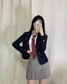 Korean School Outfits, Girls Uniforms, Back To School Outfits, Korean Outfits, School Outfit