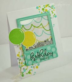 a birthday card with balloons and confetti