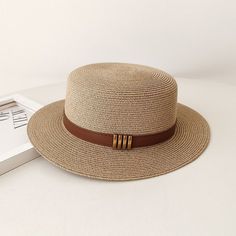 -Approximately Dimensions: ❥Interior circumference size: 21"-23" (53-59cm), adjustable size. ❥Hat Brim: 2.5" (6cm) ❥Cap Height: 4" (10cm) -Please allow 1-2cm measuring deviation due to manual measurement -Material: Straw/Toyo braid/Toyo Straw. -Internal drawstring for adjustable fit -Hat Care: Brush off dust or soil with soft brush/ Spot clean only with damp cloth or sponge. -Chic simple straw woven hat perfect for all occasions. -Wedding guest gift, bachelorette party, bridal shower gift, honeymoon gift, bridesmaid proposal, bridesmaid gift, bachelorette gifts, gift for her, gift for him, hat for her, hat for him. ------------------------------------------------------------------------------------------- RETURNS AND EXCHANGES DETAILS: We gladly accept returns, exchanges, and cancellations Adjustable Wide Brim Mini Hat For Summer, Casual Adjustable Costume Hat With Short Brim, Adjustable Brown Boater Hat With Flat Brim, Trendy Adjustable Sun Hat With Short Brim, Adjustable Brimmed Straw Hat, Adjustable Wide Brim Costume Hat, Adjustable Straw Boater Hat With Short Brim, Adjustable Brimmed Straw Boater Hat, Adjustable Boater Hat With Short Brim For Outdoor