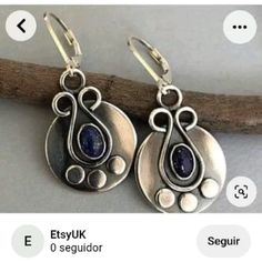 Modern Silver Earrings, Silver Wire Earrings, Metal Jewelry Making, Diy Jewelry Earrings, Silver Statement Earrings, Deep Royal Blue, Metal Clay Jewelry, Lapis Lazuli Gemstone, Mixed Metal Jewelry