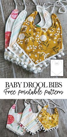 baby drool bibs with free printable pattern and instructions to sew them