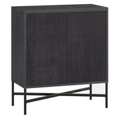 an image of a black cabinet with metal legs