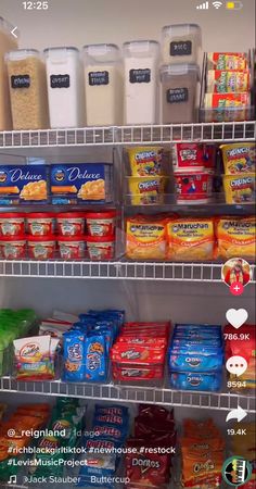 a refrigerator filled with lots of food next to other containers and containers on the shelves