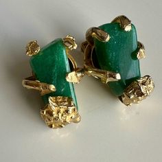 Can’t Find These Anywhere, Custom Made! Luxury Green Clip-on Earrings As Gift, Jingle Jangle, Gold Wrap, Jade Jewelry, Jade Stone, Earrings Color, Jewelry Vintage, Green Gold, Clip On