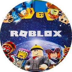 a round plate with the words roblox on it and characters in legoland